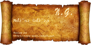 Nász Géza névjegykártya